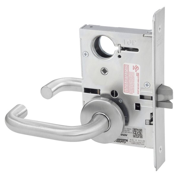 Corbin Russwin Passage or Closet Mortise Lock, LS Lever, A Rose, Satin Stainless Steel ML2010 LSA 630